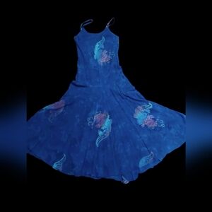 Rare Vintage Tropical Tantrum Koi Fish Maxi Dress